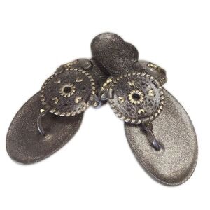 Spartina 449 Jack Rogers Georgica Gold sparkle, slip on sandals 8